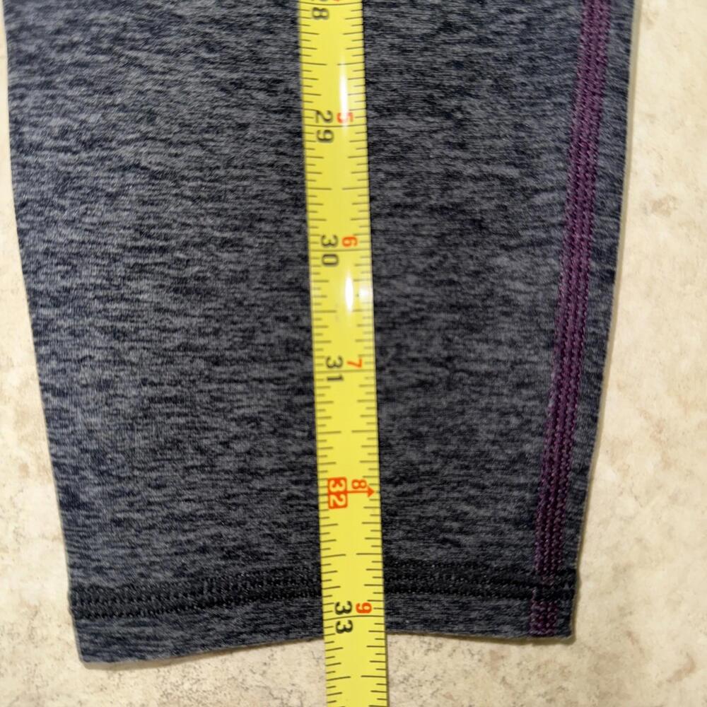 ALO Yoga Leggings Striped Gray/maroon Women Medium Ribbed Waist Fall Dark Goth - Picture 12 of 16